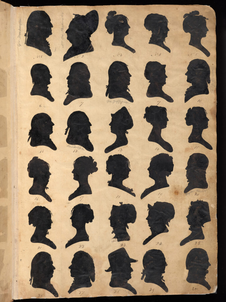 Varie silhouette di profilo